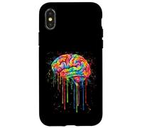 Anatomie du Cerveau coloré Abstrait Splash Art Coque pour iPhone X/XS