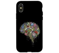 Anatomie du Cerveau Floral Abstrait Nature Art Coque pour iPhone X/XS