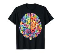 Anatomie du Cerveau Floral Art Abstrait T-Shirt