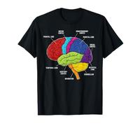Anatomie du Cerveau Humain Neuroscience Labeled Cortex Lobes T-Shirt