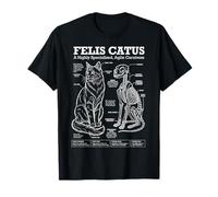 Anatomie du Chat Felis Catus Squelette Drôle Science Diagramme T-Shirt