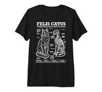 Anatomie du Chat Felis Catus Squelette Drôle Science Diagramme T-Shirt Haut de Gamme