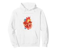 Anatomie du Coeur Humain pour médecin Sweat à Capuche, Unisexe pour Adultes, Blanc, S