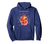 Anatomie du Coeur Humain pour médecin Sweat à Capuche, Unisexe pour Adultes, Bleu Marine, M