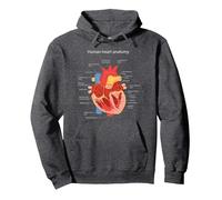Anatomie du Coeur Humain pour médecin Sweat à Capuche, Unisexe pour Adultes, Chiné Foncé, XL