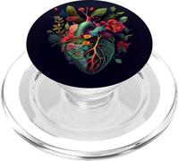 Anatomie du cœur avec des Fleurs Illustration Graphique coloré PopSockets PopGrip pour MagSafe