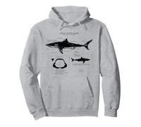 Anatomie du Grand Requin Blanc Sweat à Capuche