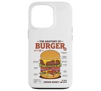 Anatomie du Hamburger rétro Japonais Food Foodie Hamburger Coque pour iPhone 13 Pro