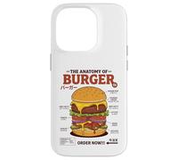 Anatomie du Hamburger rétro Japonais Food Foodie Hamburger Coque pour iPhone 14 Pro