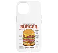 Anatomie du Hamburger rétro Japonais Food Foodie Hamburger Coque pour iPhone 15