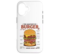 Anatomie du Hamburger rétro Japonais Food Foodie Hamburger Coque pour iPhone 16