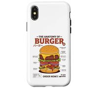 Anatomie du Hamburger rétro Japonais Food Foodie Hamburger Coque pour iPhone X/XS