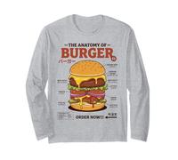 Anatomie du Hamburger rétro Japonais Food Foodie Hamburger Manche Longue