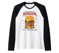 Anatomie du Hamburger rétro Japonais Food Foodie Hamburger Manche Raglan
