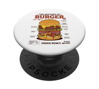 Anatomie du Hamburger rétro Japonais Food Foodie Hamburger PopSockets PopGrip Adhésif