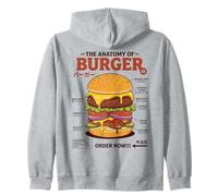 Anatomie du Hamburger rétro Japonais Food Foodie Hamburger Sweat à Capuche