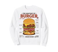 Anatomie du Hamburger rétro Japonais Food Foodie Hamburger Sweatshirt