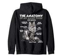 Anatomie du Maine Coon T | Tenue de propriétaire Coony Sweat à Capuche