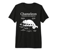 Anatomie d'un caméléon drôle de Reptile Diagramme T-Shirt Haut de Gamme