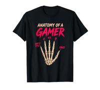 Anatomie d'un Clavier de Jeu à Main Squelette Gamer T-Shirt