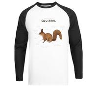 Anatomie d'un Écureuil T-Shirt De Baseball Unisexe Blanc T-Shirt À Manches Noires White Unisex Baseball Tee Black Sleeve T-Shirt