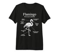 Anatomie d'un Flamant Rose Diagramme d'oiseau drôle T-Shirt Haut de Gamme