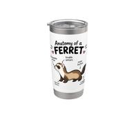 Anatomie D'un Furet Schéma Amusant Pour Animaux De Compagnie Gobelet isotherme en acier inoxydable double paroi