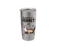 Anatomie D'un Furet Schéma Amusant Pour Animaux De Compagnie Gobelet isotherme en acier inoxydable double paroi