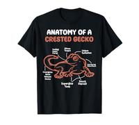 Anatomie d'un Gecko à crête pour Animal Domestique lézard Reptile Cils T-Shirt