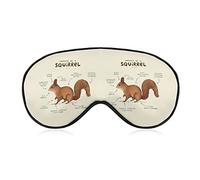 Anatomie d'un masque pour les yeux d'écureuil pour dormir Blackout Night Bandeau avec sangle réglable pour hommes femmes Voyage Yoga Sieste