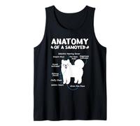 Anatomie d'un samoyède - Funny Cartoon Dog Lover Débardeur