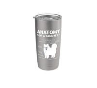 Anatomie d'un samoyède - Funny Cartoon Dog Lover Gobelet isotherme en acier inoxydable double paroi