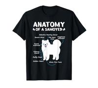 Anatomie d'un samoyède - Funny Cartoon Dog Lover T-Shirt