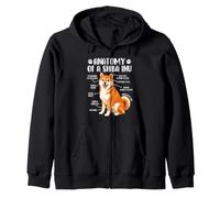 Anatomie d'un Shiba Inu - Chien Japonais Papa Chien Maman Sweat à Capuche