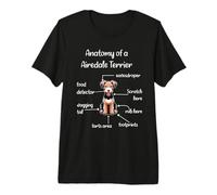 Anatomie d'un Terrier Airedale - Diagramme de Dessin animé Chien drôle T-Shirt Haut de Gamme
