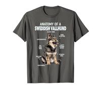 Anatomie d'un Vallhund suédois T-Shirt, Homme, Asphalte, 5XL