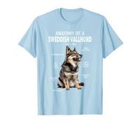 Anatomie d'un Vallhund suédois T-Shirt, Homme, Bleu Céleste, XL
