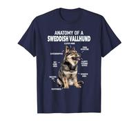Anatomie d'un Vallhund suédois T-Shirt, Homme, Bleu Marine, 6XL