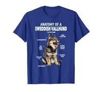 Anatomie d'un Vallhund suédois T-Shirt, Homme, Bleu Royal, XL