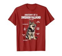 Anatomie d'un Vallhund suédois T-Shirt, Homme, Canneberge, L