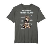 Anatomie d'un Vallhund suédois T-Shirt, Homme Grandes Tailles, Asphalte, 2X Tall