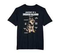Anatomie d'un Vallhund suédois T-Shirt, Homme Grandes Tailles, Noir, 2X Tall