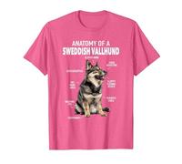 Anatomie d'un Vallhund suédois T-Shirt, Homme, Rose Chiné, L