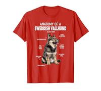 Anatomie d'un Vallhund suédois T-Shirt, Homme, Rouge, XXL