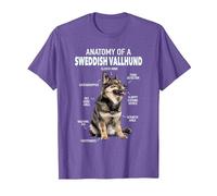 Anatomie d'un Vallhund suédois T-Shirt, Homme, Violet Chiné, 3XL