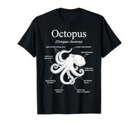 Anatomie d'une Pieuvre drôle Diagramme de Vie Marine T-Shirt