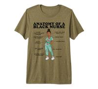 Anatomie infirmière drôle d'une infirmière Noire T-Shirt Haut de Gamme