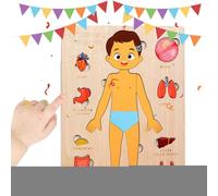 Anatomie pour, Parties du Corps Humain en Bois Éducatif, Jouets d'apprentissage Précoce pour Élèves Scolaire Jeu Tout-Petits Voyage Hôpital Adolescents Garçons Et Filles