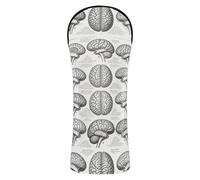 Anatomy Brain Ensemble de housses de golf vintage en cuir de qualité supérieure imperméables avec étiquette numérotée pour bois et pilote hybride