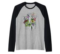 Anatomy Flo Squelette de Fleurs colorées pour Fleuriste Manche Raglan